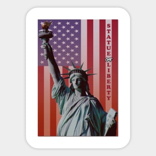 Statue of liberty in flag usa Sticker